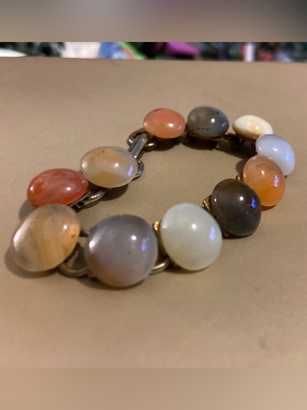 Multicolor Agate Bead Link Bracelet - Women Jewelry